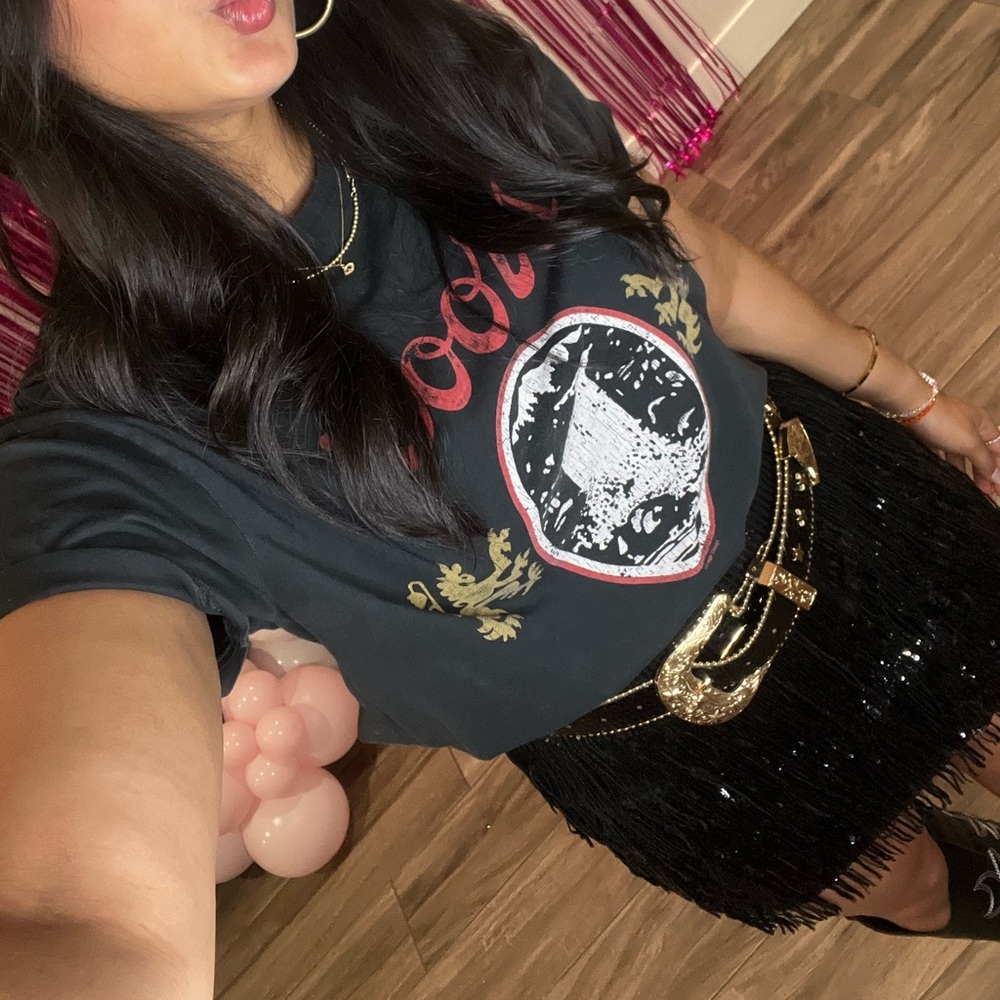 12th tribe fringe sequin skirt